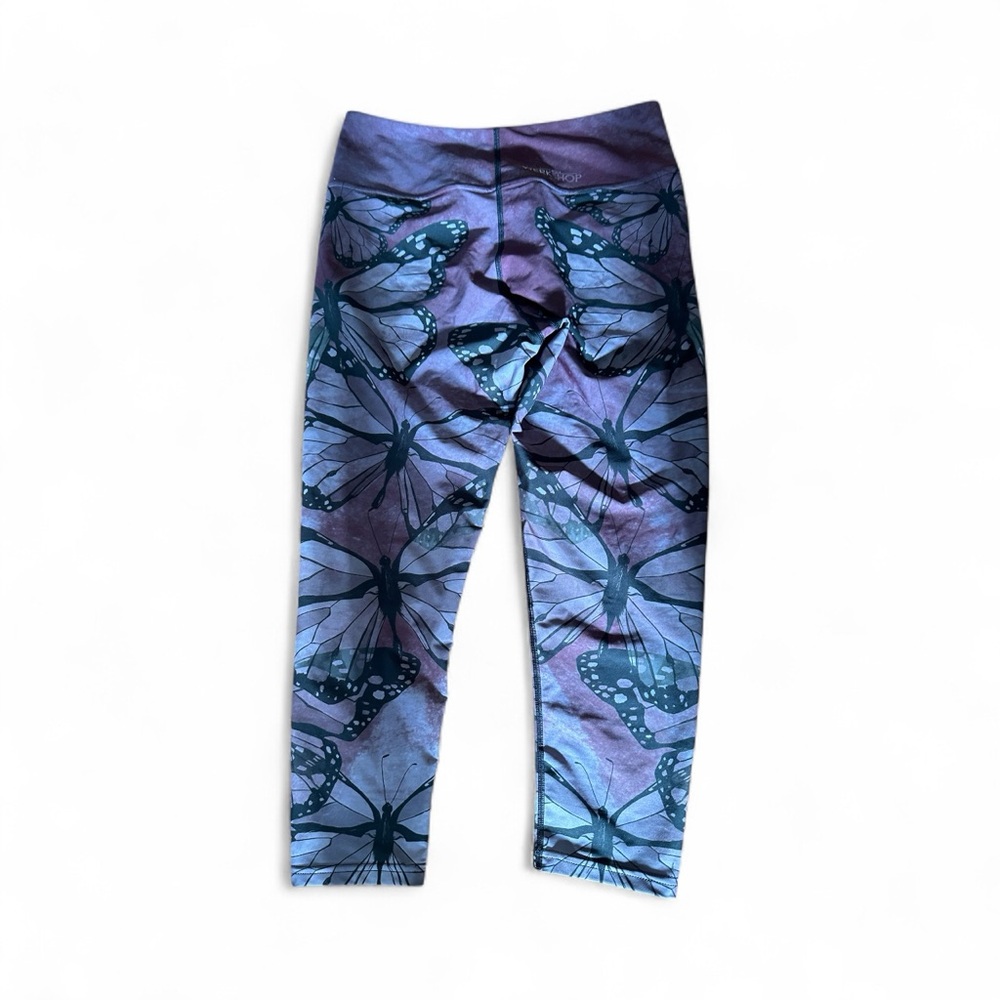 ladies Butterfly Print Leggings - Purple